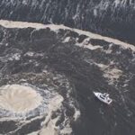 津波直後の大洗港・空撮［震災当日］