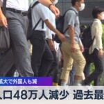 総人口48万人減少 過去最大↓ 新型コロナ拡大で外国人も減（2021年8月4日）